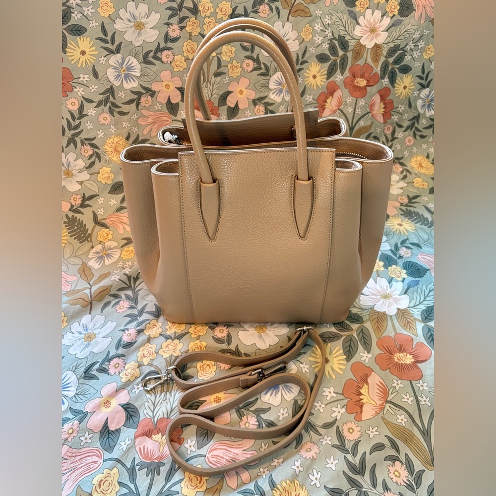 Genuine Italian Leather Tan Tote Bag